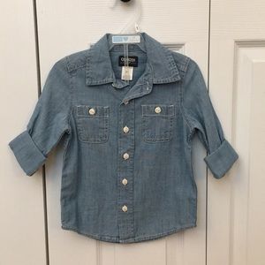 Oshkosh 2T denim button down shirt Excellent condition!
